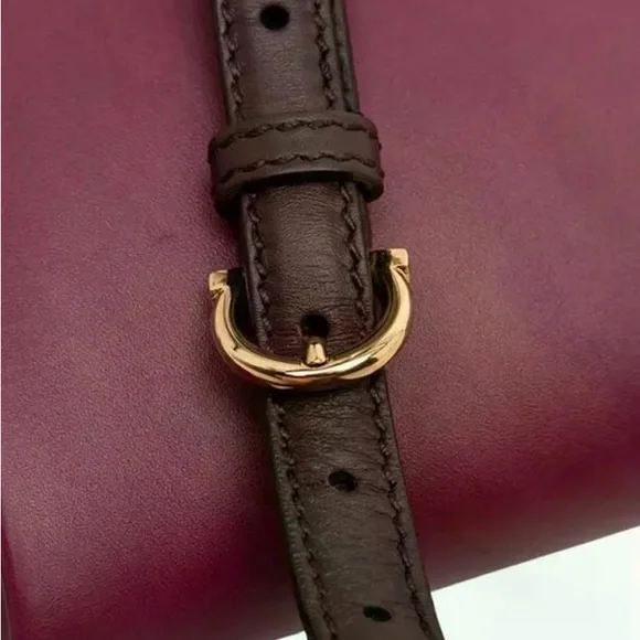 Authentic Salvatore Ferragamo Bicolor Leather Gancini Mya Crossbody Bag - Picture 6 of 6